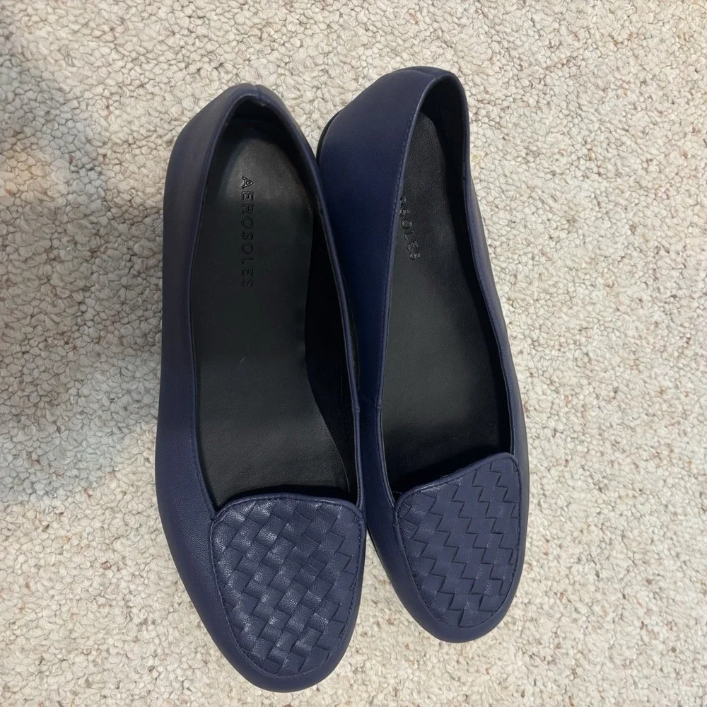 Aerosoles Women's Brielle Loafer Flats Size 10 M Navy Blue Woven Top Comfort - Picture 8 of 8